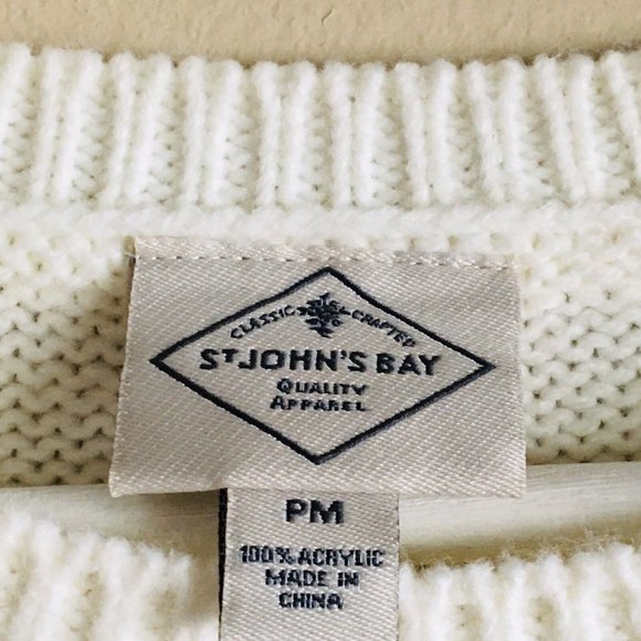 St. John's Bay Women's 100% Acrylic Knit Star Pattern Sweater in Size PM - Picture 6 of 10